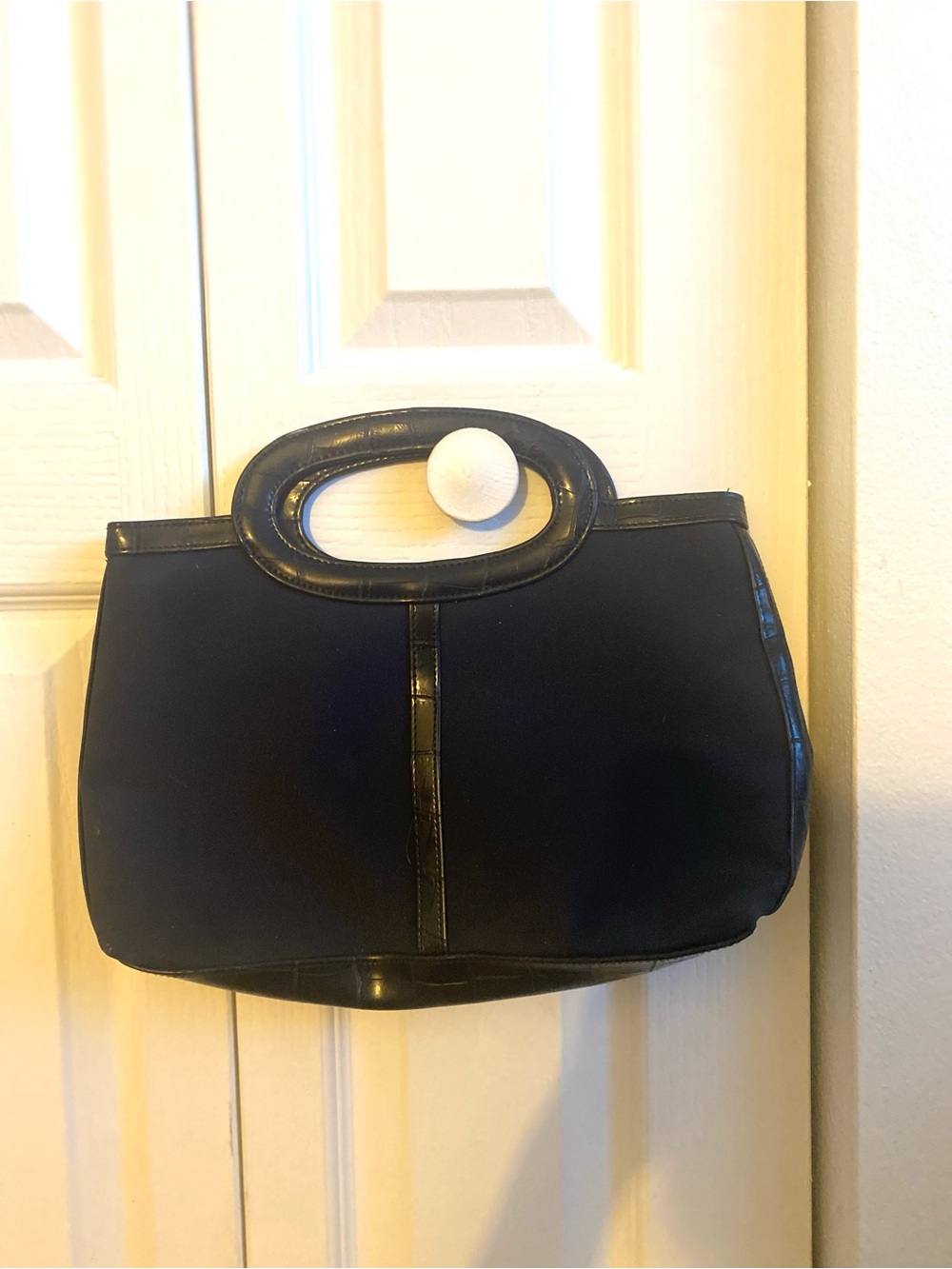 Estee Lauder Black Tote with Oval Cutout Handle